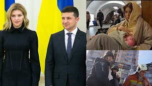 Volodymyras Zelenskis ir Olena Zelenska, vaizdai i&scaron; Ukrainos