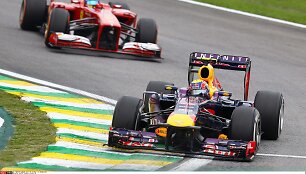 Markas Webberis ir Fernando Alonso 2013 m. sezono Brazilijos lenktynėse 