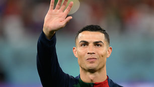 Cristiano Ronaldo šiuo metu žaidžia pasaulio čempionate Katare.