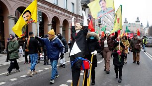 Kurdų demokratinės bendruomenės protestas Stokholme