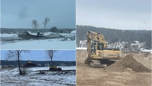 Nemuno pakrantėje Kauno rajone vykdomi žemės kasimo darbai