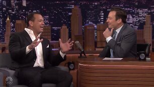 Alexas Rodriguezas ir Jimmy Fallonas