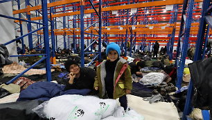 Migrantai logistikos centre Baltarusijoje