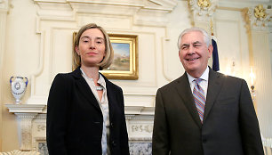 Federica Mogherini susitikime su naujuoju JAV valstybės sekretoriumi Rexu Tillersonu