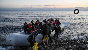 Migrantai atvyksta į Lesbo salą