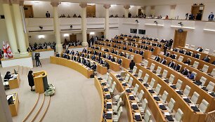Pustu&scaron;tė Sakartvelo parlamento plenarinių posėdžių salė