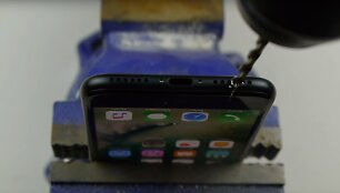 Jokio ausinių lizdo po &bdquo;iPhone 7&ldquo; korpusu nėra.