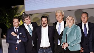 Tomas van Griekenas, Marcelis de Graafas, Matteo Salvini, Marie Le Pen, Geertas Wildersas, Heinzas-Christianas Strache