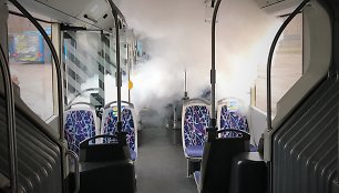 Klaipėdoje autobusai dezinfekuojami garais