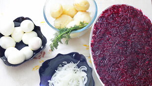 Ingredientai silkei pataluose.