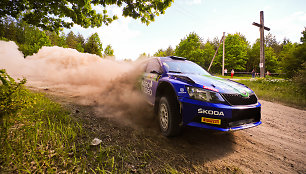 Vaidotas Žala ir Andris Malniekas Rally Žemaitija finiše