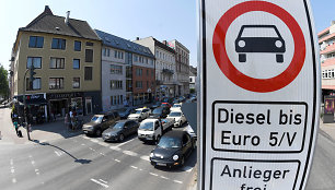 Draudžiamasis ženklas dyzeliniams automobiliams Hamburge
