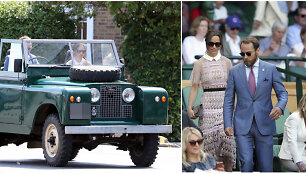 Pippa Middleton su broliu į Vimbldono turnyrą atvažiavo vintažiniu &bdquo;Land Rover&ldquo;