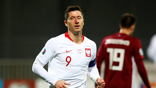 Robertas Lewandowskis pelnė 3 įvarčius į latvių vartus. 