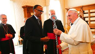 Popiežius Pranciškus susitiko su Ruandos prezidentu Paulu Kagame