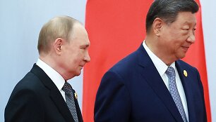 Vladimiras Putinas ir Xi Jinpingas / VLADIMIR SMIRNOV / AFP