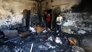 Izraeliečių naujakurių sukeltas gaisras Palestinoje