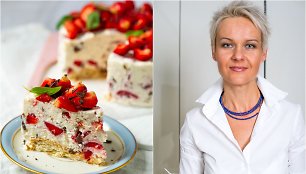 Nida Degutienė ir jos gamintas nekeptas tortas