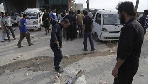 Galimai Rusijos pajėgų numestų kasetinių bombų skeveldros Sirijoje