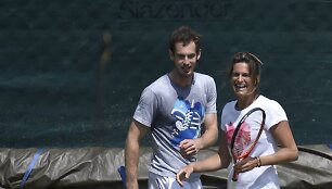 Andy Murray ir Amelie Mauresmo treniruotėse