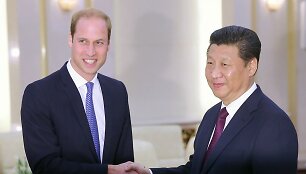 Didžiosios Britanijos princas Williamas ir Kinijos prezidentas Xi Jinpingas