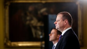 Saulius Skvernelis BNS spaudos konferencijoje