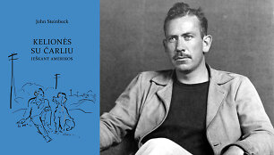 J.Steinbeckas su pudeliu Čarliu 