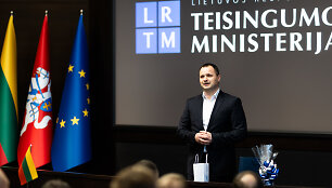 Naujas Kalėjimų tarnybos vadovas Mindaugas Kairys davė priesaiką Teisingumo ministerijoje 