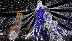 Vilniaus Kalėdų eglės įžiebimas Katedros aikštėje 