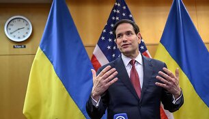  JAV valstybės sekretorius Marco Rubio  / FABRICE COFFRINI / AFP
