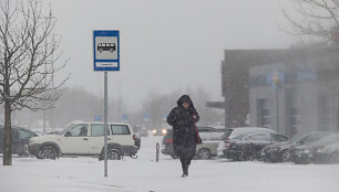 Sniegas kelyje Vilnius - Panevežys