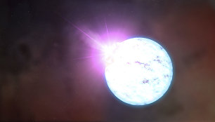 Ultra-magnetinės neutroninės žvaigždės, vadinamos magnetaru, žybsnis