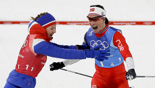 Norvegijos slidininkė Marit Bjoergen laimėjo tryliktąjį olimpinį medalį per karjerą.