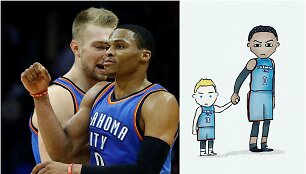 Russellas Westbrookas ir Domantas Sabonis