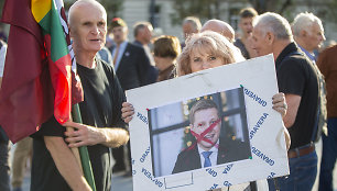 Astra Genovaitė Astrauskaitė mitinge „Dėl Vyčio ir Lietuvos Laisvės kovų atminties įamžinimo Vilniuje!“