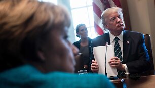 Donaldo Trumpo ir Angelos Merkel susitikimas Va&scaron;ingtone
