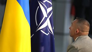 Ukrainos ir NATO vėliavos