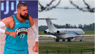 Jonas Valančiūnas &scaron;iuo lėktuvu trečiadienį grįžo namo i&scaron; Orlando.