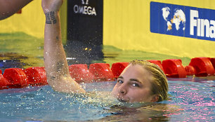 Pasaulio čempionate Melburne Rūta Meilutytė pagerino pasaulio rekordą 50 m krūtine rungties pusfinalyje.