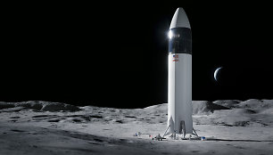 Taip „SpaceX“ inžinieriai įsivaizduoja nusileidimą Mėnulyje.