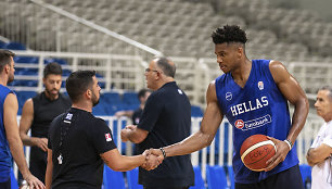 Giannis Antetoukounmpo su Graikijos rinktine rengiasi pasaulio čempionatui.