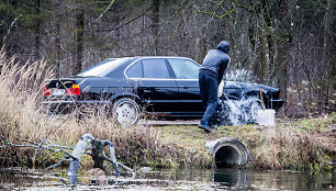 Vaikinas plauna BMW Verkių regioniniame parke