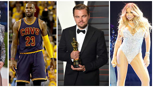 Lad Gaga, LeBronas Jamesas, Leonardo DiCaprio ir Mariah Carey