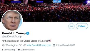 Donaldo Trumpo &bdquo;Twitter&ldquo; paskyra