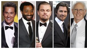 Matthew McConaughey, Chiwetelas Ejioforas, Leonardo DiCaprio, Christianas Bale'as ir Bruce'as Dernas