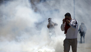 Protestuojantys palestiniečiai