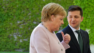 Angela Merkel ir Volodymyras Zelenskis