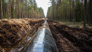 Dujotiekių jungties GIPL statybų aikštelės apžvalga