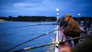 Palangos žvejus ant tilto priviliojo strimėlės