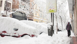 Apsnigtas įėjimas į mokyklą Madride